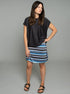 The Relaxed Tee - Black Stripe / Black